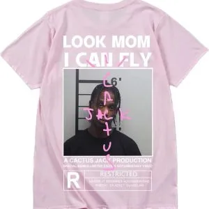 Cactus Jack Look Mom I Can Fly Shirt-Pink